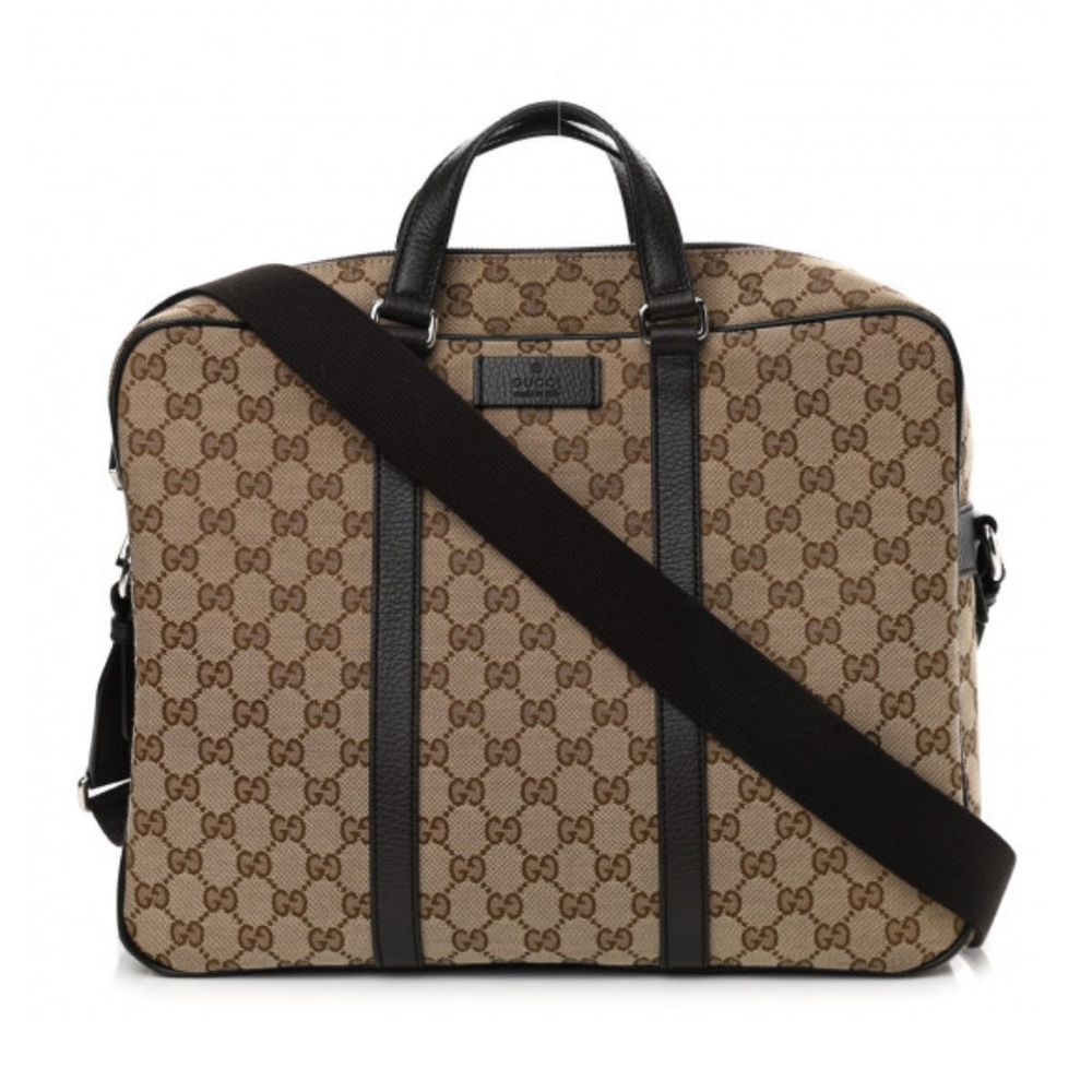 GUCCI GG Guccissima Monogram Canvas Leather Briefcase/Laptop bag/travel bag